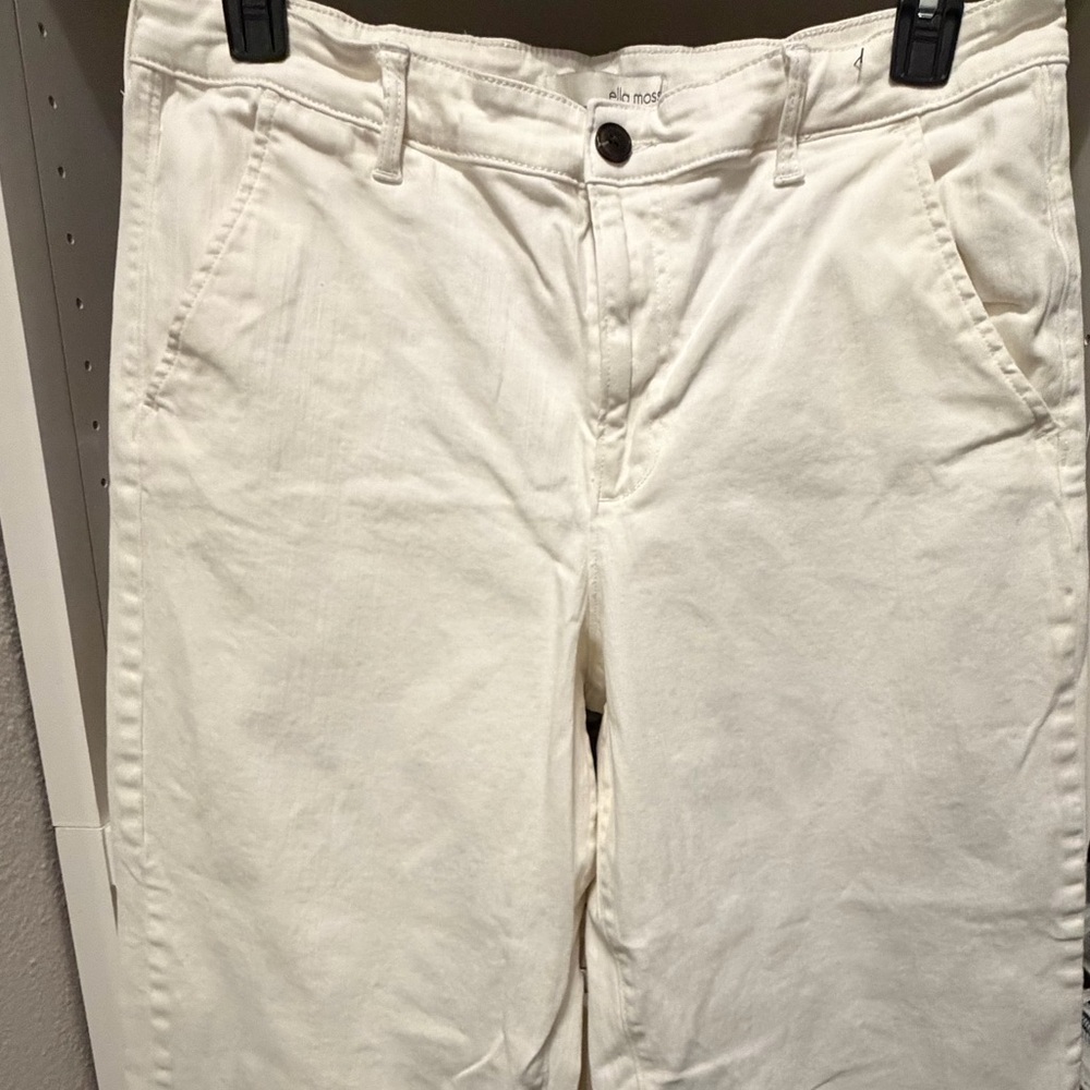 White Denim Pants Ella Moss